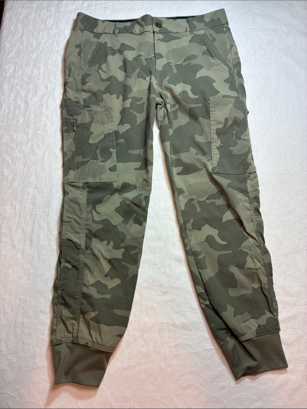 Prana Men's Camouflage Cargo Pants in Olive